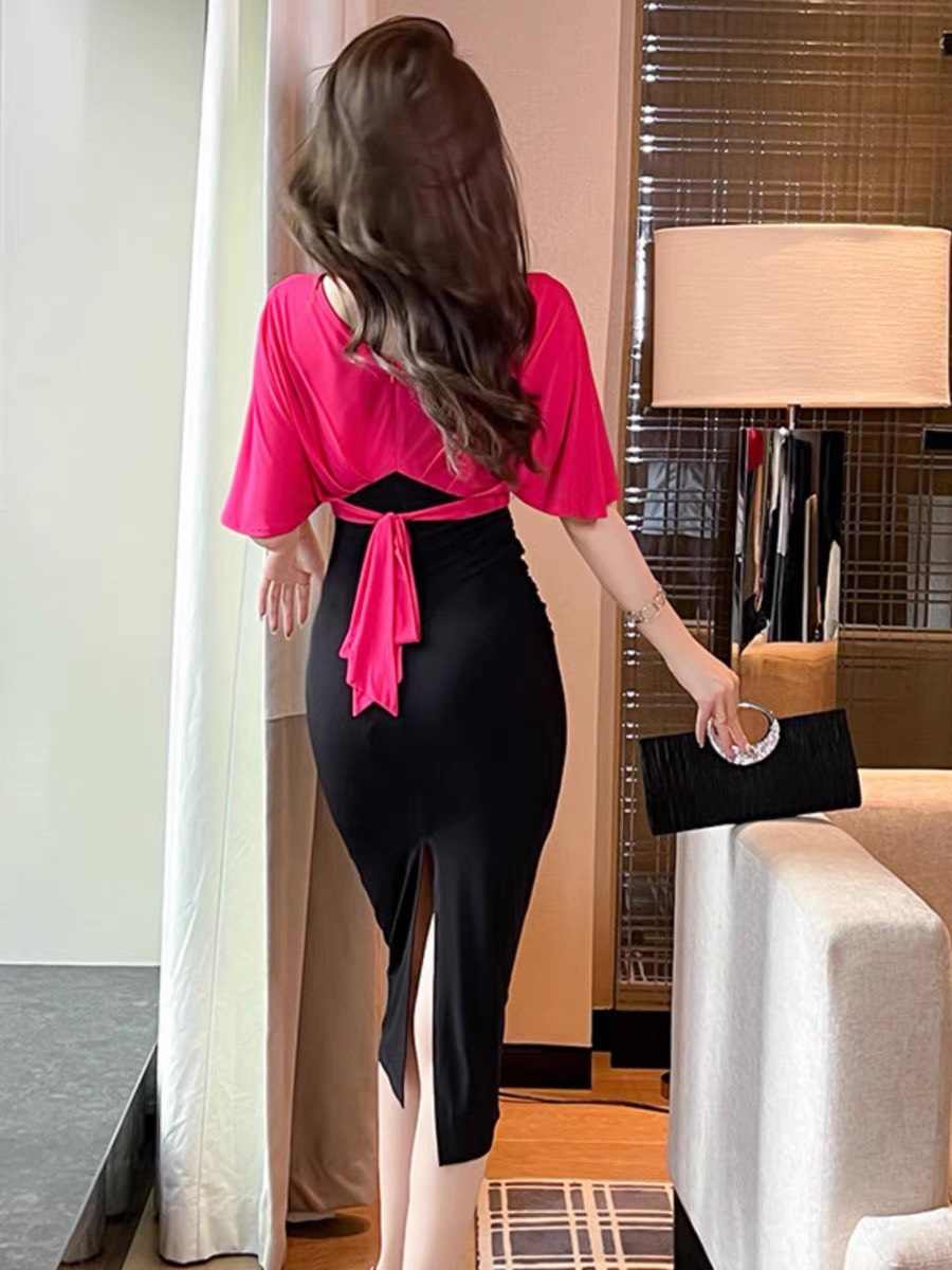 ĐẦM BODY MIX MÀU TAY CÁNH TIÊN CAO CẤP D182